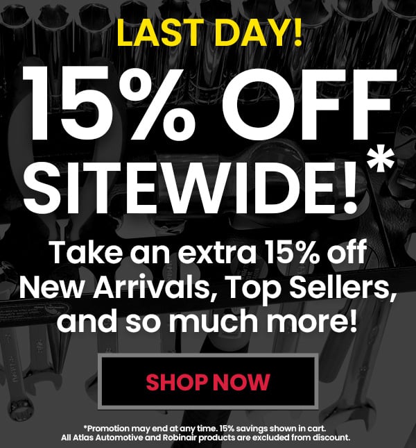 LAST DAY! 15% Off Sitewide